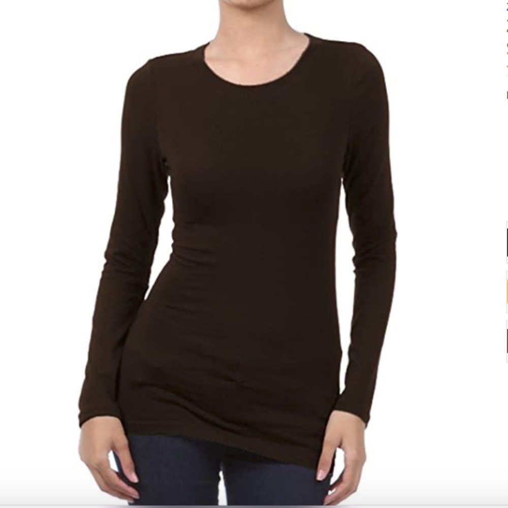 Zenana 5 Five Long Sleeve Blouse Top New Crew Neck
